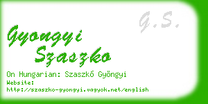 gyongyi szaszko business card