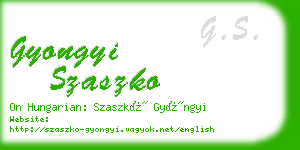 gyongyi szaszko business card